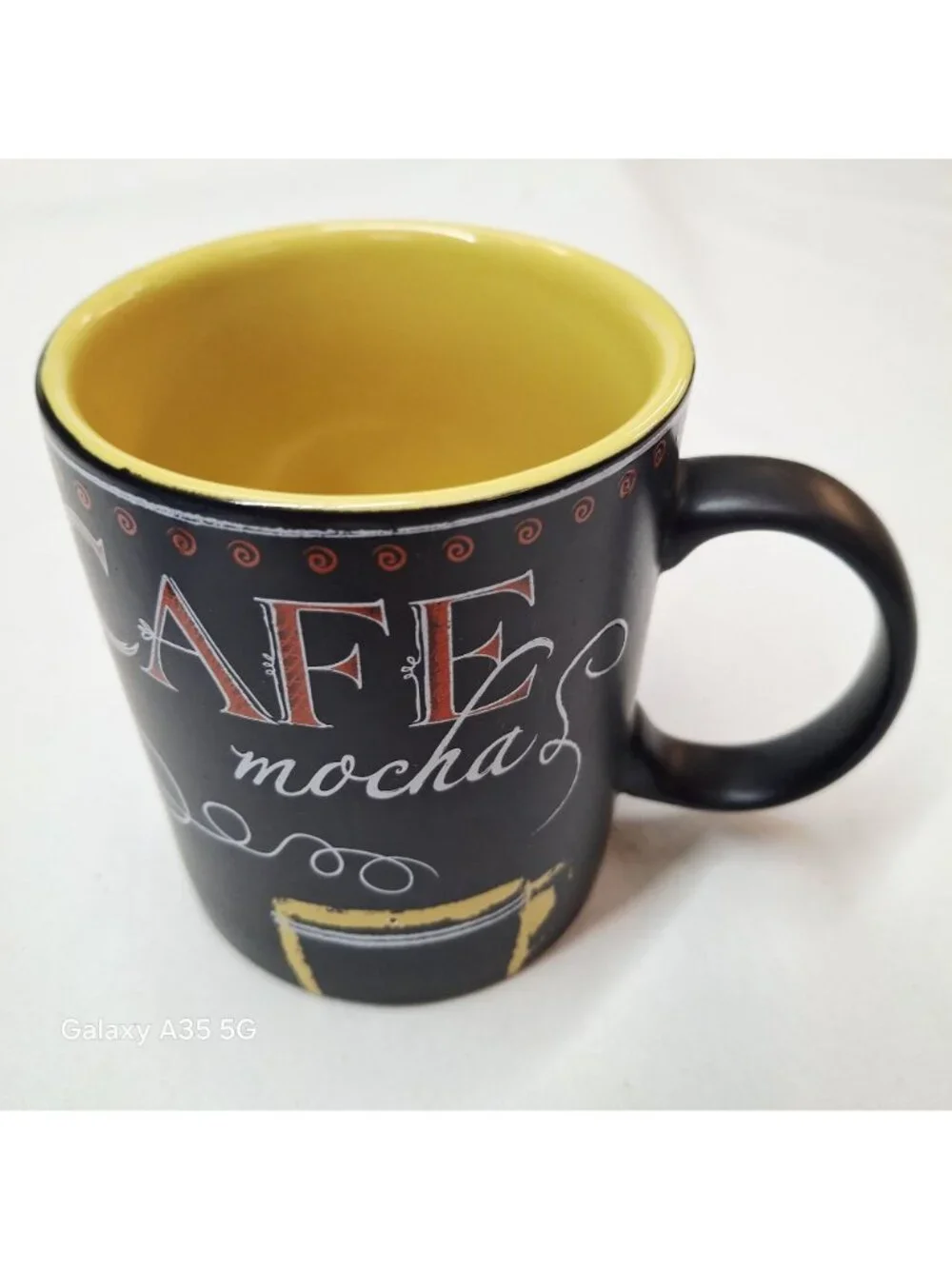 2007 Starbucks Cafe Mocha Black Chalkboard with artistic coffee-themed lettering